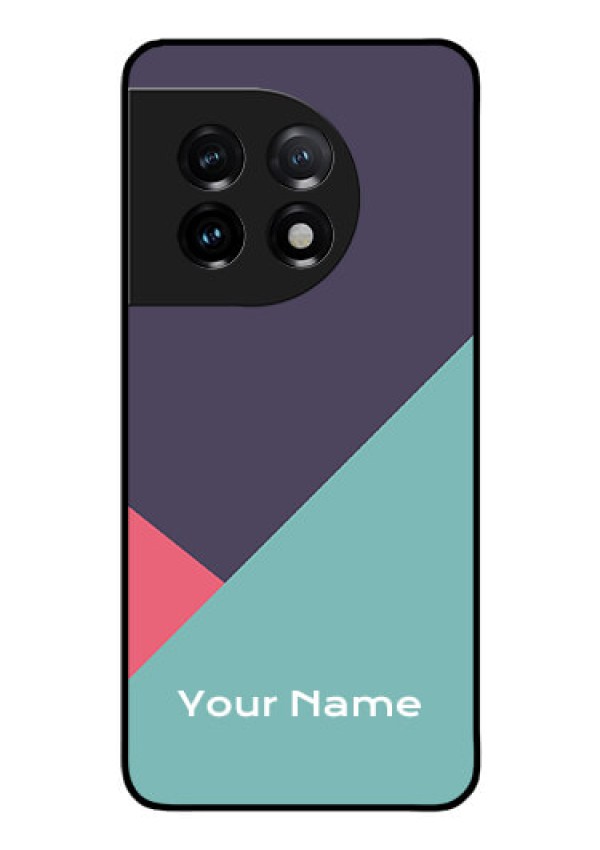 OnePlus 11 5G Custom Glass Mobile Case - Tri Color abstract Design
