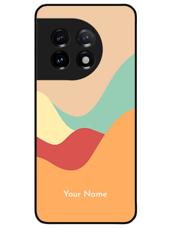 Custom OnePlus 11 5G Personalized Glass Phone Case - Ocean Waves Multi-colour Design