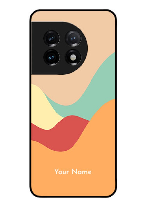 OnePlus 11 5G Personalized Glass Phone Case - Ocean Waves Multi-colour Design