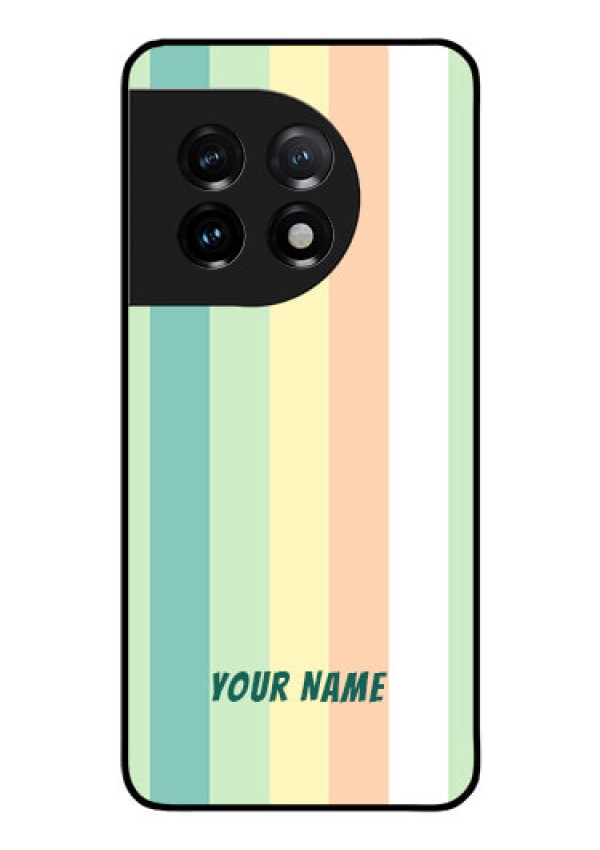 OnePlus 11 5G Photo Printing on Glass Case - Multi-colour Stripes Design