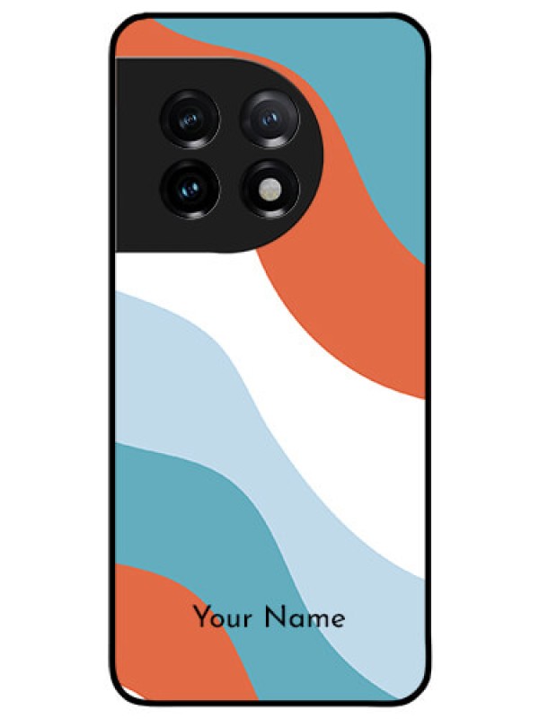Custom OnePlus 11 5G Custom Glass Mobile Case - coloured Waves Design