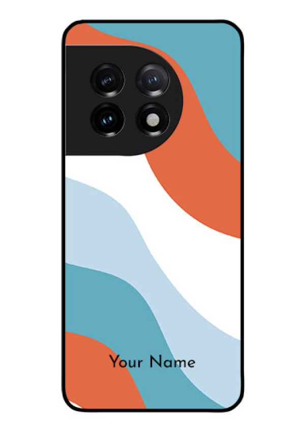 OnePlus 11 5G Custom Glass Mobile Case - coloured Waves Design