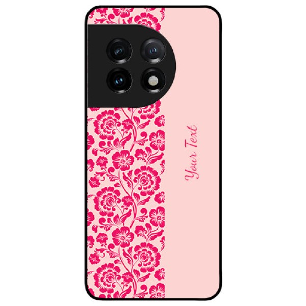 OnePlus 11 5G Custom Glass Phone Case - Attractive Floral Pattern Design