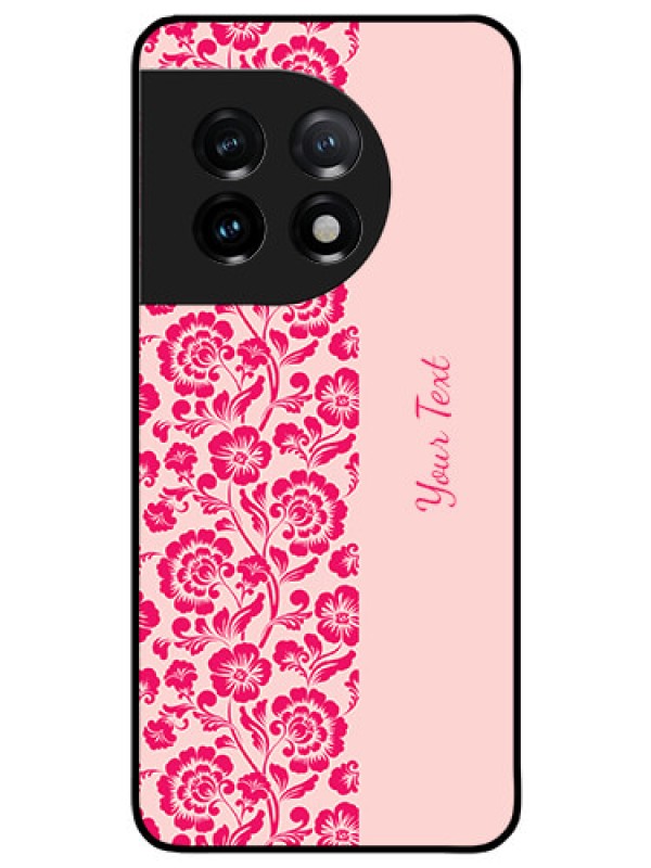 Custom OnePlus 11 5G Custom Glass Phone Case - Attractive Floral Pattern Design