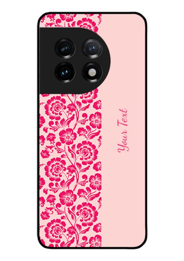 OnePlus 11 5G Custom Glass Phone Case - Attractive Floral Pattern Design