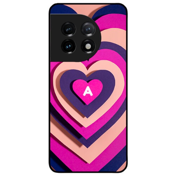 OnePlus 11 5G Custom Glass Mobile Case - Cute Heart Pattern Design