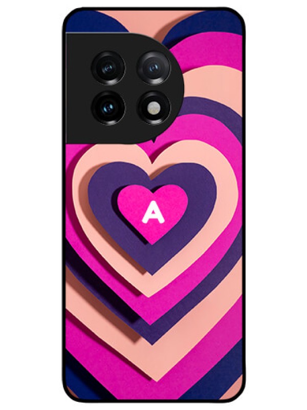 Custom OnePlus 11 5G Custom Glass Mobile Case - Cute Heart Pattern Design