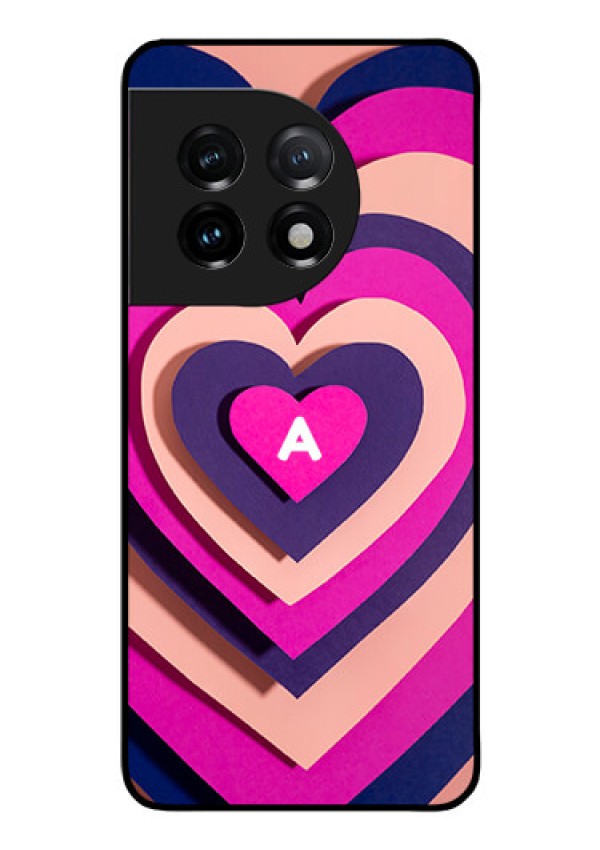 OnePlus 11 5G Custom Glass Mobile Case - Cute Heart Pattern Design