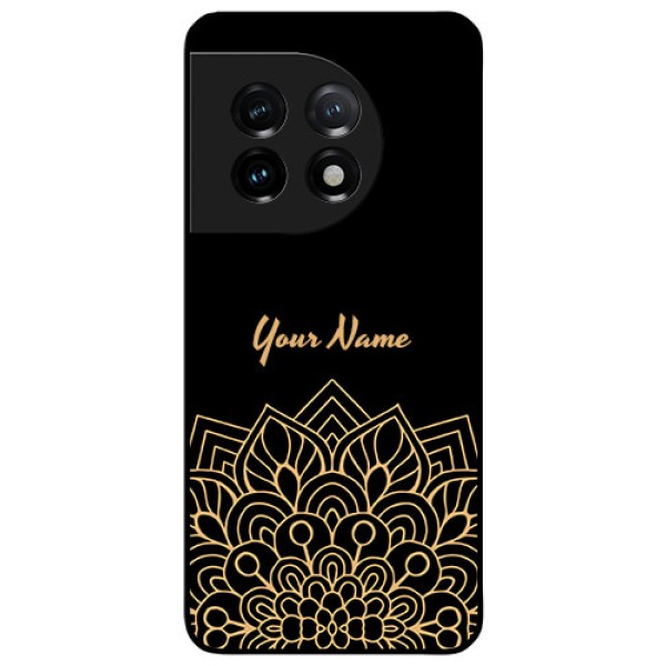 OnePlus 11 5G Custom Glass Phone Case - Golden mandala Design OnePlus 11 5G Custom Glass Phone Case - Golden mandala Design