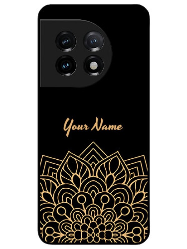 Custom OnePlus 11 5G Custom Glass Phone Case - Golden mandala Design