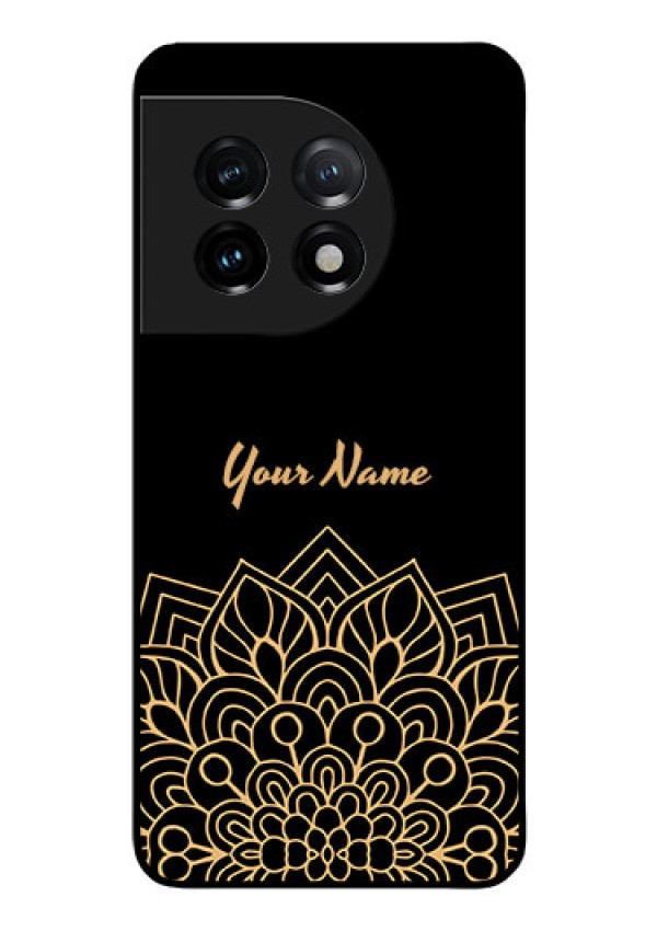 OnePlus 11 5G Custom Glass Phone Case - Golden mandala Design
