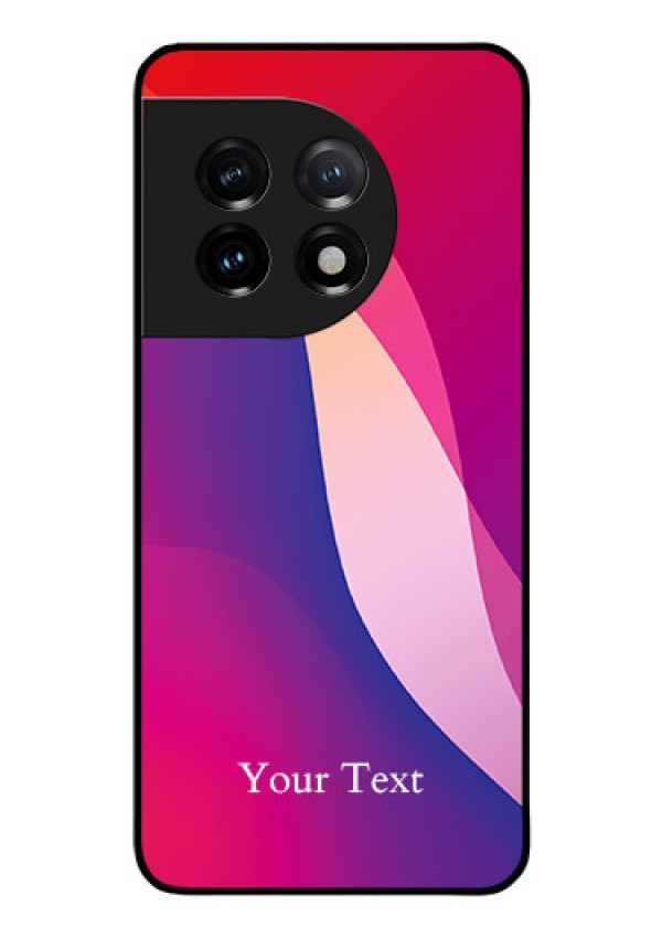 OnePlus 11 5G Personalized Glass Phone Case - Digital abstract Overlap Design