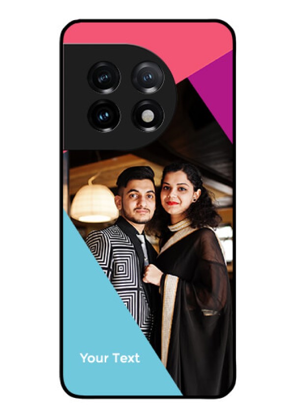 OnePlus 11 5G Custom Glass Mobile Case - Stacked Triple colour Design