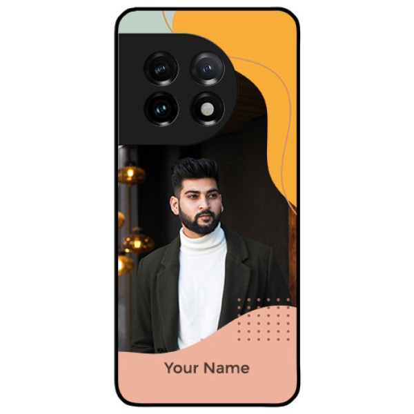 OnePlus 11 5G Personalized Glass Phone Case - Tri-coloured overlay design OnePlus 11 5G Personalized Glass Phone Case - Tri-coloured overlay design