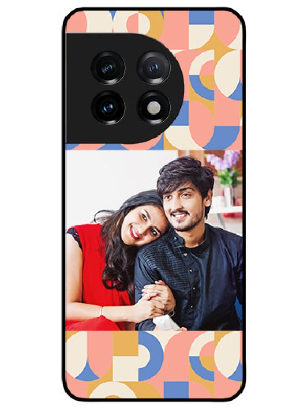 Custom OnePlus 11 5G Photo Printing on Glass Case - Semi-circle Maze Pattern Design