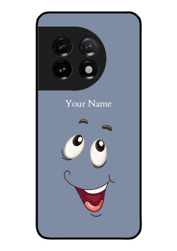 OnePlus 11 5G Photo Printing on Glass Case - Laughing Cartoon Face Design