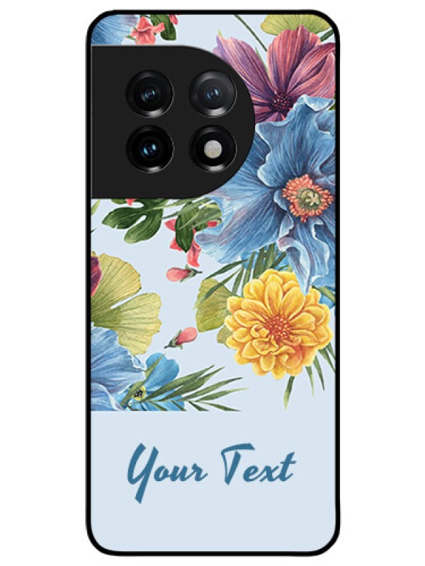 Custom OnePlus 11 5G Custom Glass Mobile Case - Stunning Watercolored Flowers Painting Design