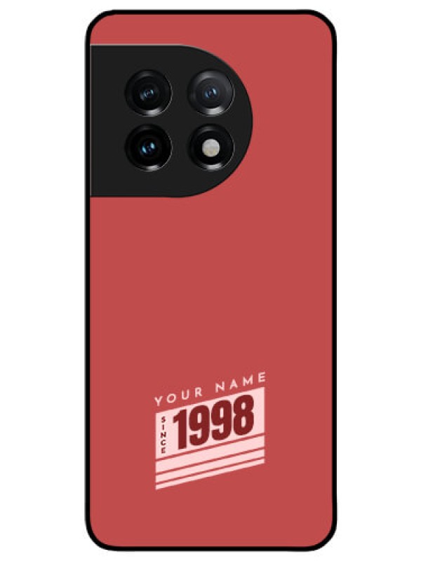 Custom OnePlus 11 5G Custom Glass Phone Case - Red custom year of birth Design