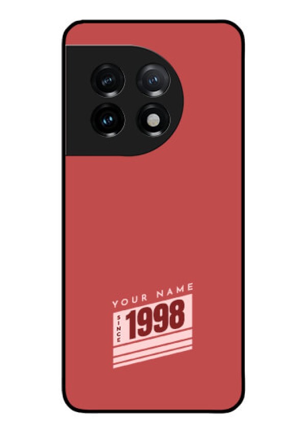 OnePlus 11 5G Custom Glass Phone Case - Red custom year of birth Design