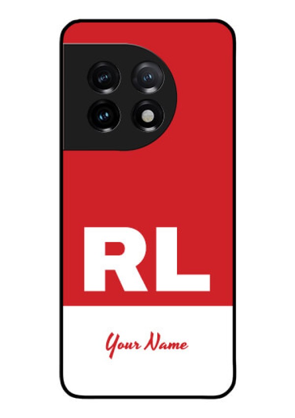 OnePlus 11 5G Personalized Glass Phone Case - dual tone custom text Design