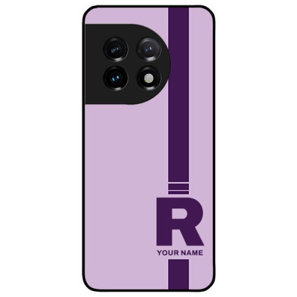 OnePlus 11 5G Photo Printing on Glass Case - Simple dual tone stripe with name Design OnePlus 11 5G Photo Printing on Glass Case - Simple dual tone stripe with name Design