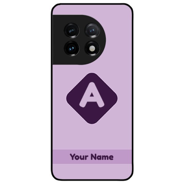 OnePlus 11 5G Custom Glass Mobile Case - Custom Letter in curved badge Design OnePlus 11 5G Custom Glass Mobile Case - Custom Letter in curved badge Design