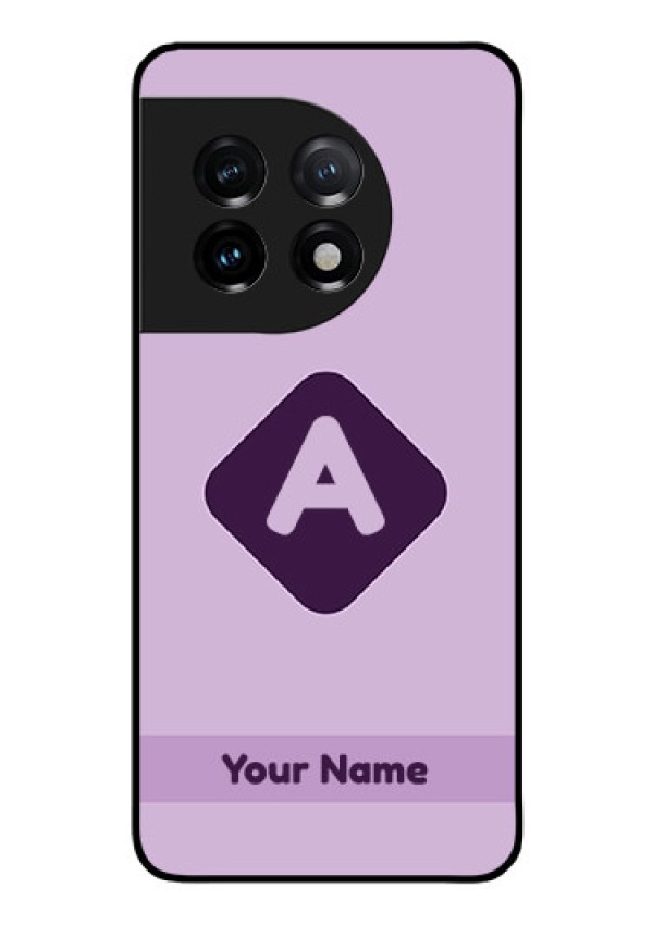OnePlus 11 5G Custom Glass Mobile Case - Custom Letter in curved badge Design
