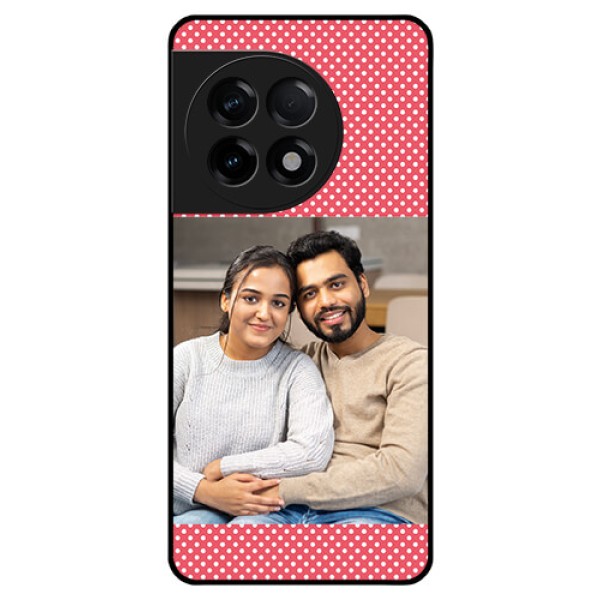 OnePlus 11R 5G Custom Glass Phone Case - White Dotted Design