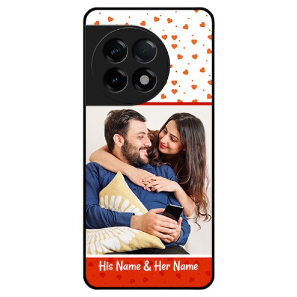 OnePlus 11R 5G Custom Glass Phone Case - Orange Love Symbol Design OnePlus 11R 5G Custom Glass Phone Case - Orange Love Symbol Design