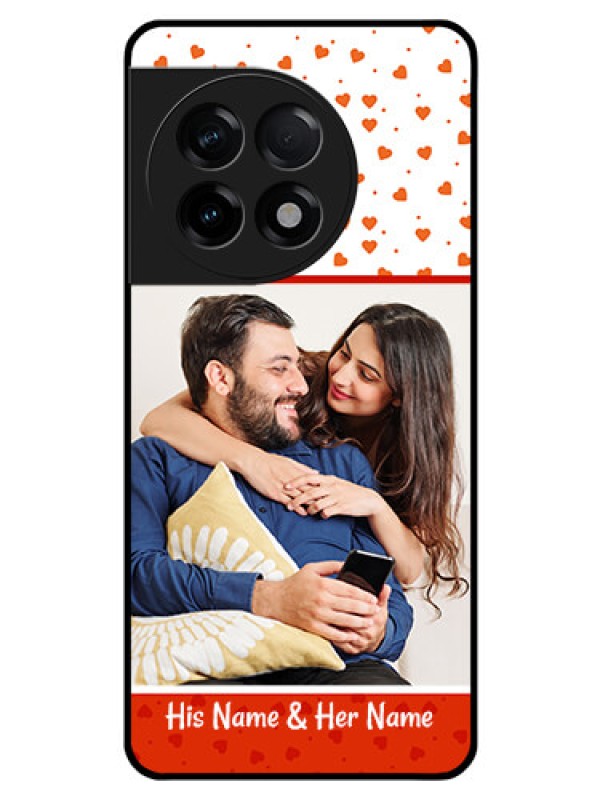 Custom OnePlus 11R 5G Custom Glass Phone Case - Orange Love Symbol Design