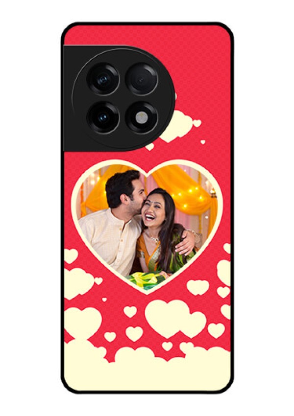 OnePlus 11R 5G Custom Glass Mobile Case - Love Symbols Phone Cover Design