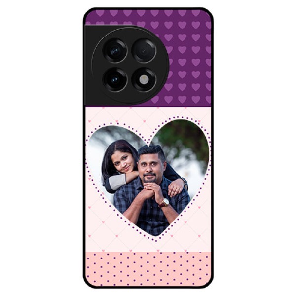 OnePlus 11R 5G Custom Glass Phone Case - Violet Love Dots Design