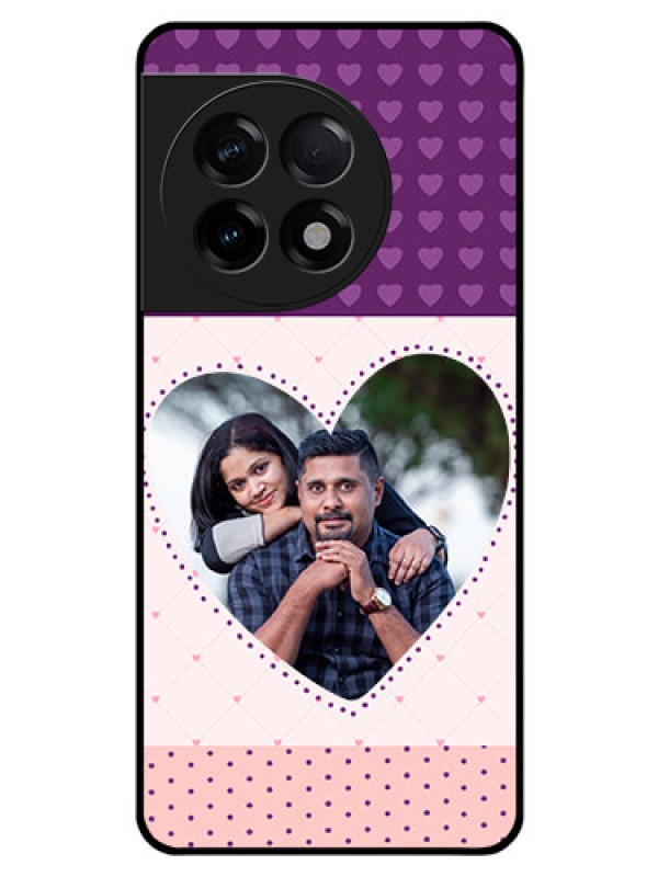 Custom OnePlus 11R 5G Custom Glass Phone Case - Violet Love Dots Design