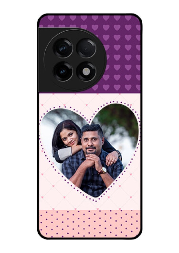 OnePlus 11R 5G Custom Glass Phone Case - Violet Love Dots Design