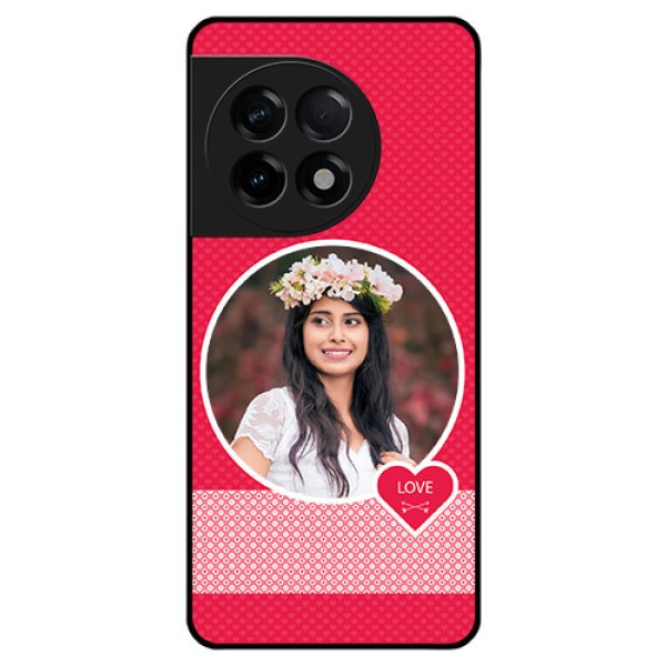 OnePlus 11R 5G Personalised Glass Phone Case - Pink Pattern Design