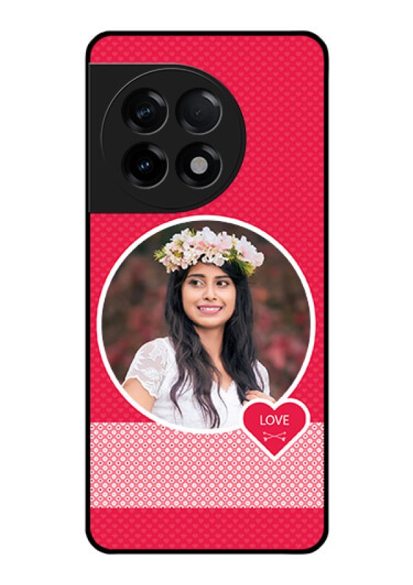 OnePlus 11R 5G Personalised Glass Phone Case - Pink Pattern Design