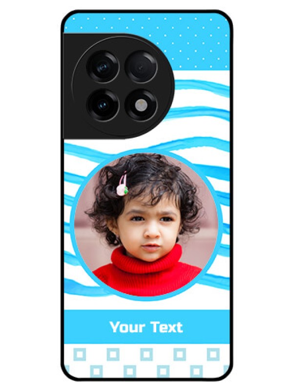 Custom OnePlus 11R 5G Custom Glass Phone Case - Simple Blue Case Design