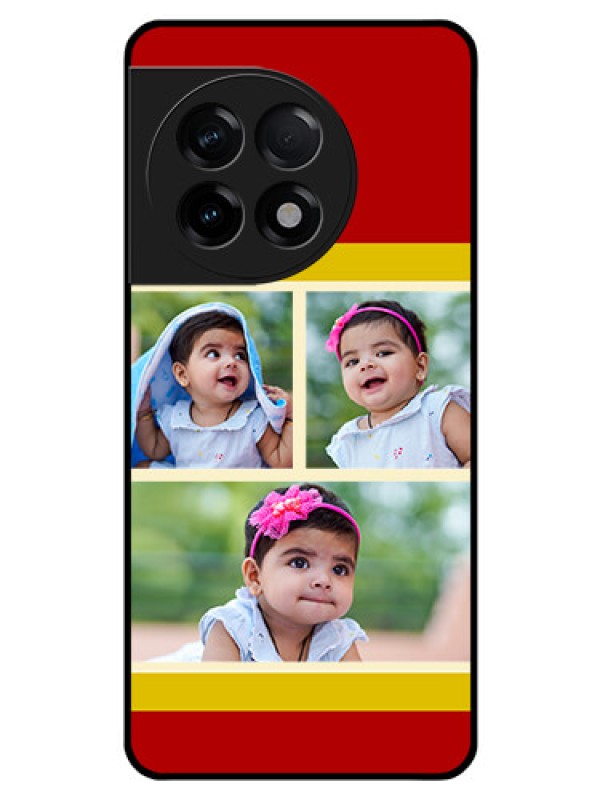 Custom OnePlus 11R 5G Custom Glass Mobile Case - Multiple Pic Upload Design