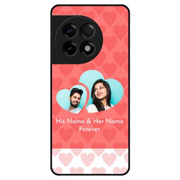 OnePlus 11R 5G Personalized Glass Phone Case - Couple Pic Upload Design OnePlus 11R 5G Personalized Glass Phone Case - Couple Pic Upload Design