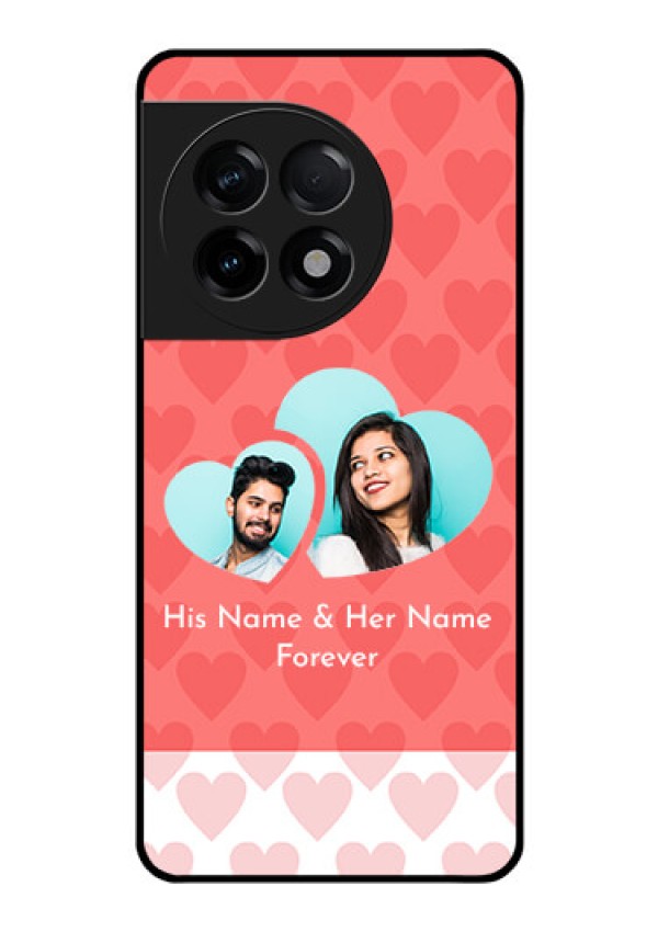 OnePlus 11R 5G Personalized Glass Phone Case - Couple Pic Upload Design