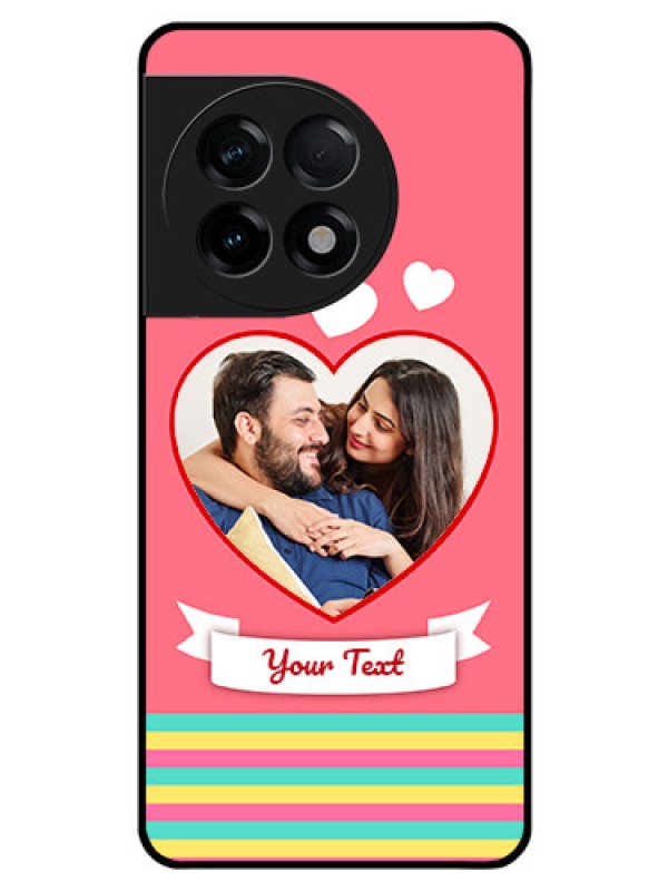 Custom OnePlus 11R 5G Photo Printing on Glass Case - Love Doodle Design