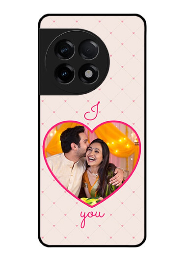 OnePlus 11R 5G Custom Glass Mobile Case - Heart Shape Design