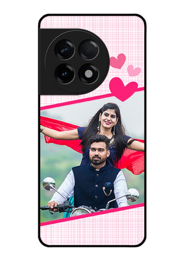 OnePlus 11R 5G Custom Glass Phone Case - Love Shape Heart Design