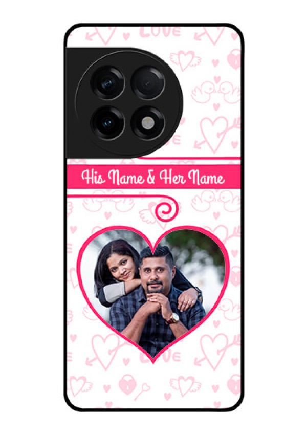 OnePlus 11R 5G Personalized Glass Phone Case - Heart Shape Love Design