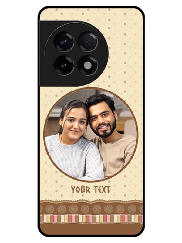 Custom OnePlus 11R 5G Custom Glass Mobile Case - Brown Dotted Mobile Case Design