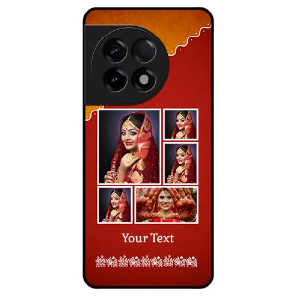 OnePlus 11R 5G Personalized Glass Phone Case - Wedding Pic Upload Design
