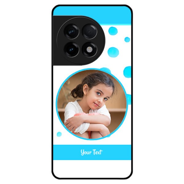 OnePlus 11R 5G Photo Printing on Glass Case - Blue Bubbles Pattern Design