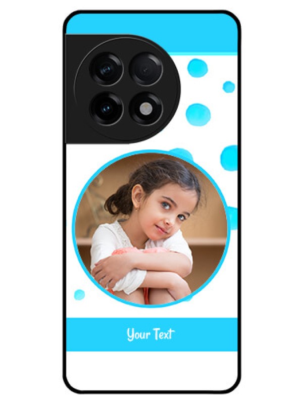 Custom OnePlus 11R 5G Photo Printing on Glass Case - Blue Bubbles Pattern Design
