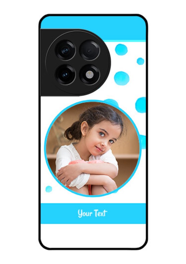 OnePlus 11R 5G Photo Printing on Glass Case - Blue Bubbles Pattern Design