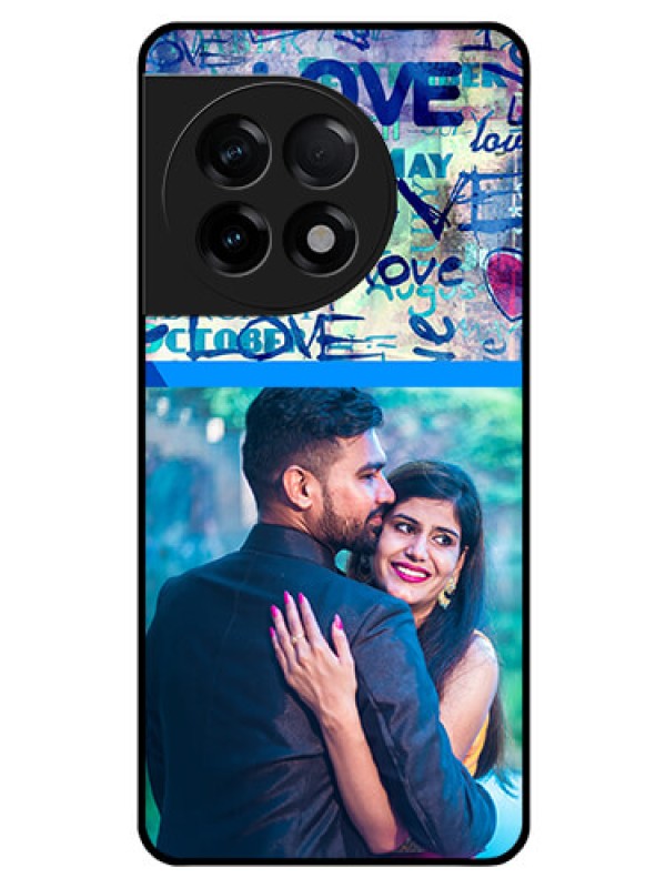 Custom OnePlus 11R 5G Custom Glass Mobile Case - Colorful Love Design